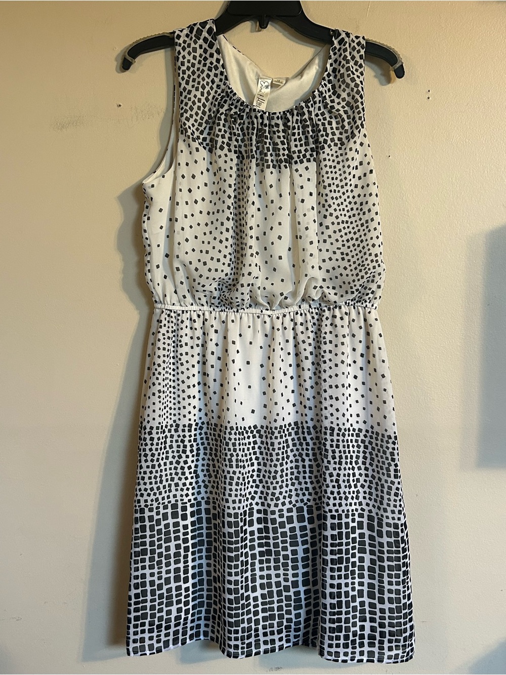 Emma & Michele Black & White Geometric Layered Dress Size 12